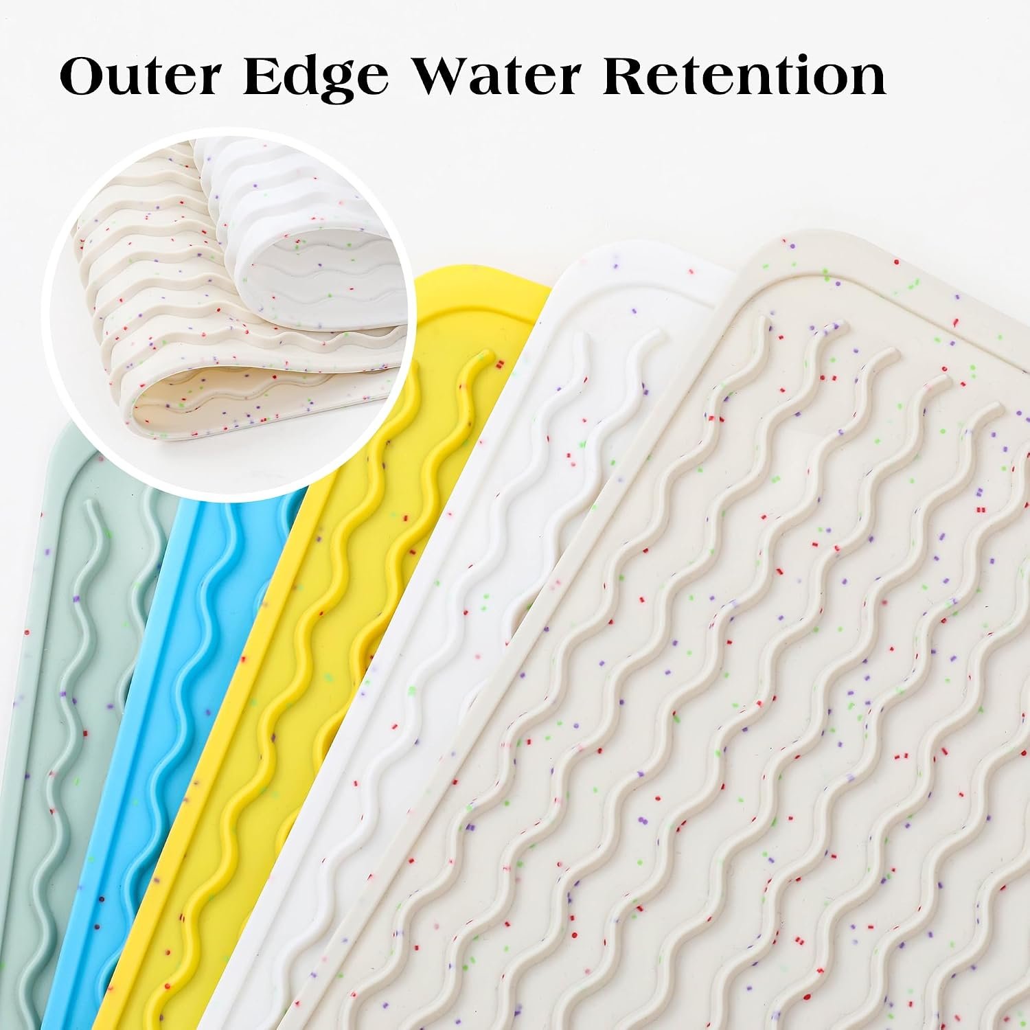 CAKETIME 2 Pack Multicolor Silicone Dish Drying Mat for Kitchen Counter Dining Placemats Heat Resistant Shower Caddy Waterproof Coffee Bar Refrigerator Liners Essentials Home Decor Must Haves 2026 - Image 7