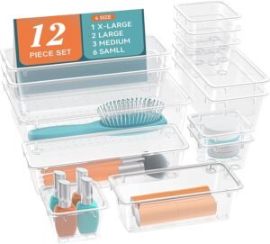 12 PCS Drawer Organizer Set, Makeup...