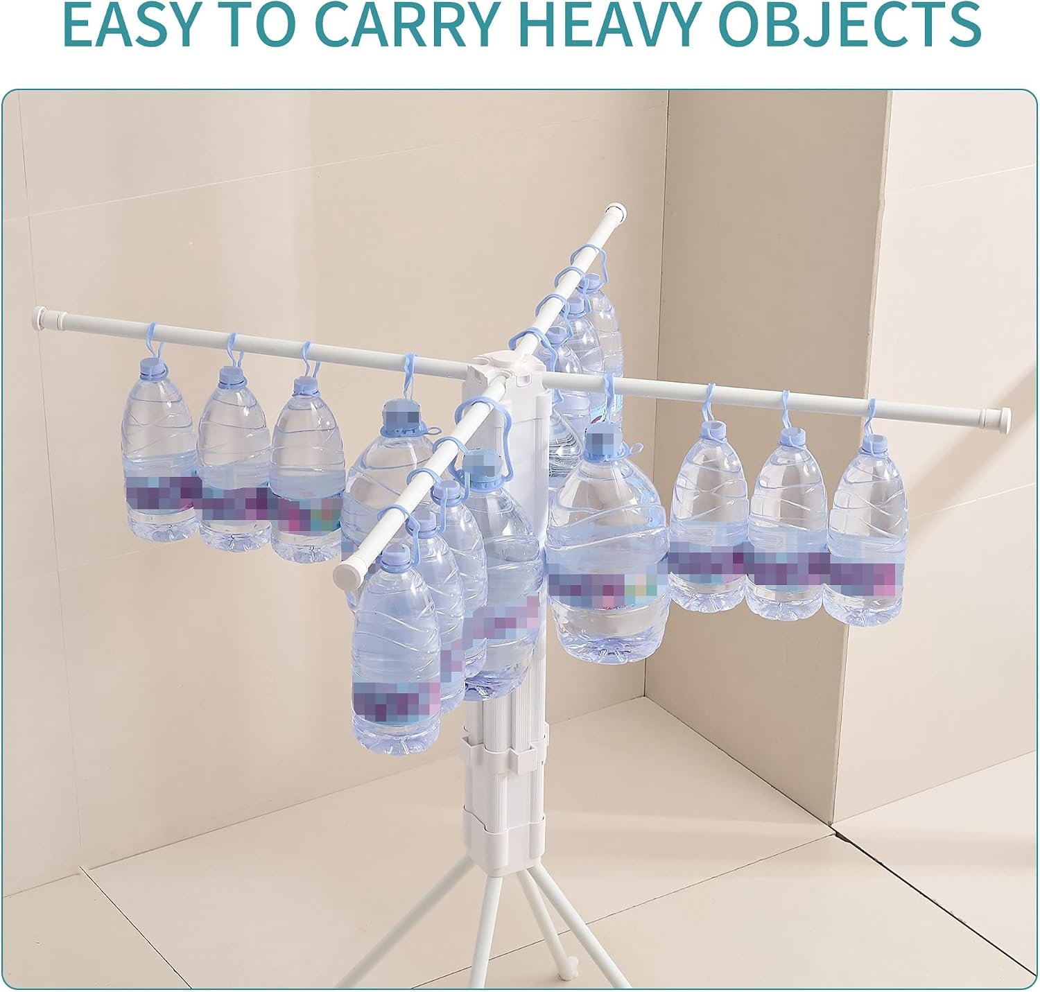 JOOM 4 Legs Clothes Drying Rack, Garment Rack Portable and Foldable Space Saving Laundry Drying Rack - Drying Rack Clothing 4rods16 Clips,Floor Folding Balcony Bedroom Household - Image 7