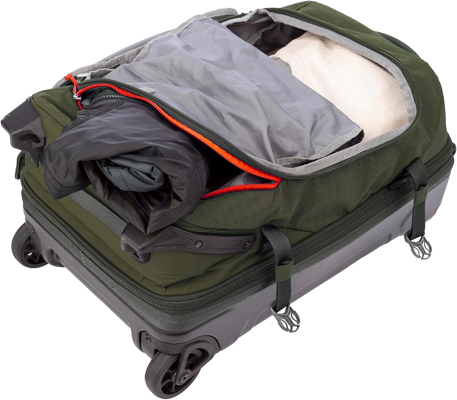 Eddie Bauer Expedition Rolling Duffel Bag with Wheels - Dark Thyme, 22" - Image 8