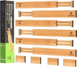 ANTOWIN Bamboo Drawer Dividers, Exp...