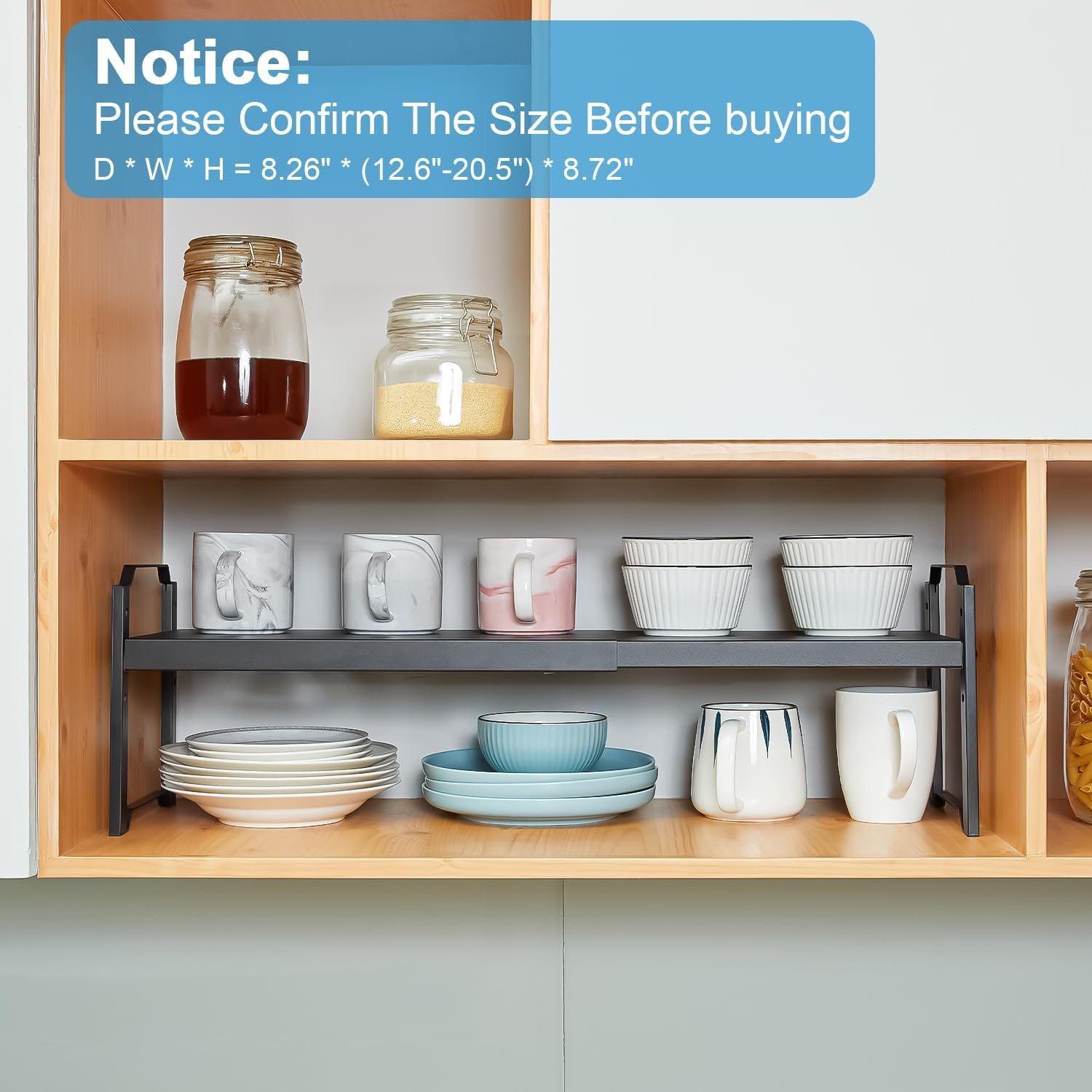 Expandable Cabinet Shelf Organizer, Adjustable kitchen Countertop Storage - Image 4