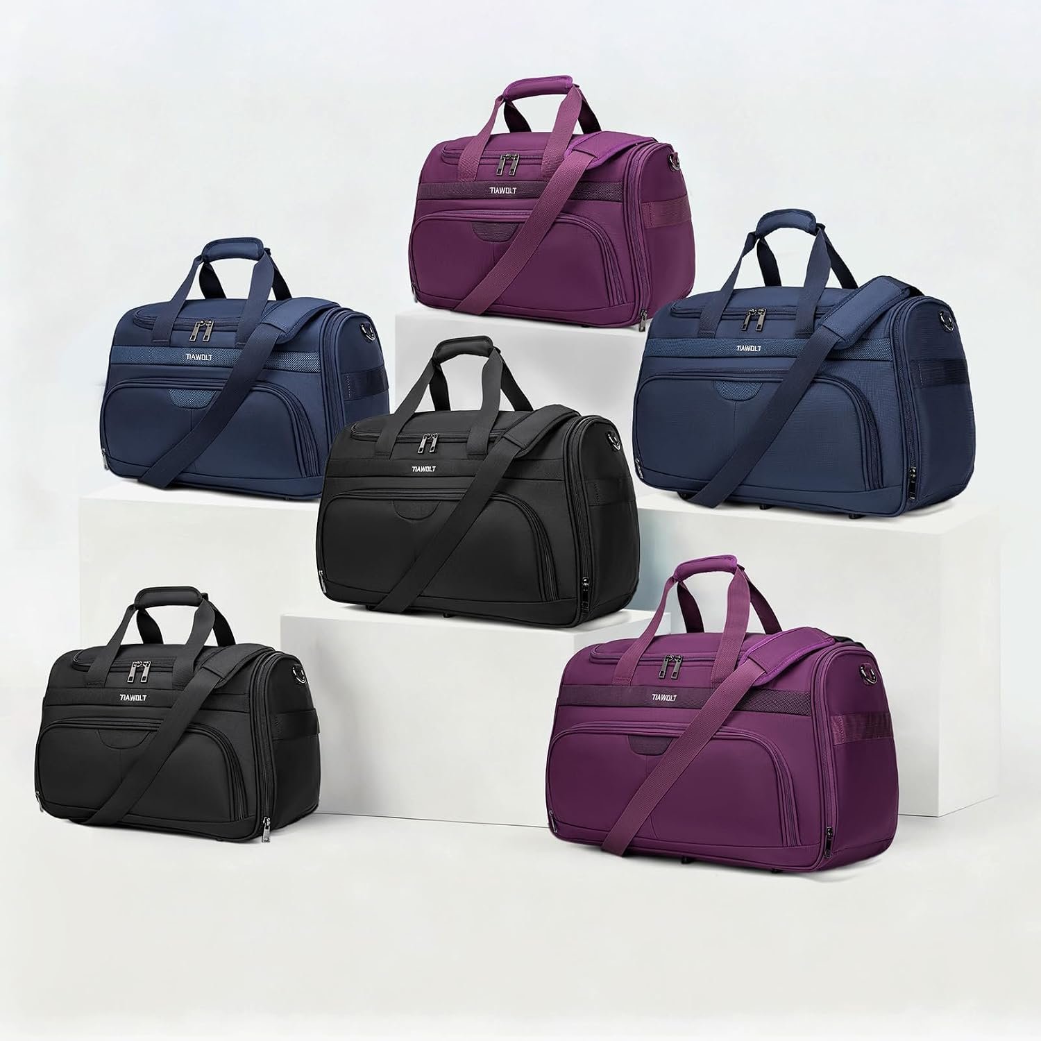 Foldable Carry-On Luggage Bag Lightweight & Durable Overnight Weekender Duffle Carry On Bag with Luggage Sleeve Hospital Bag or Airplane Travel Bag for Women and Men,Black - Image 9