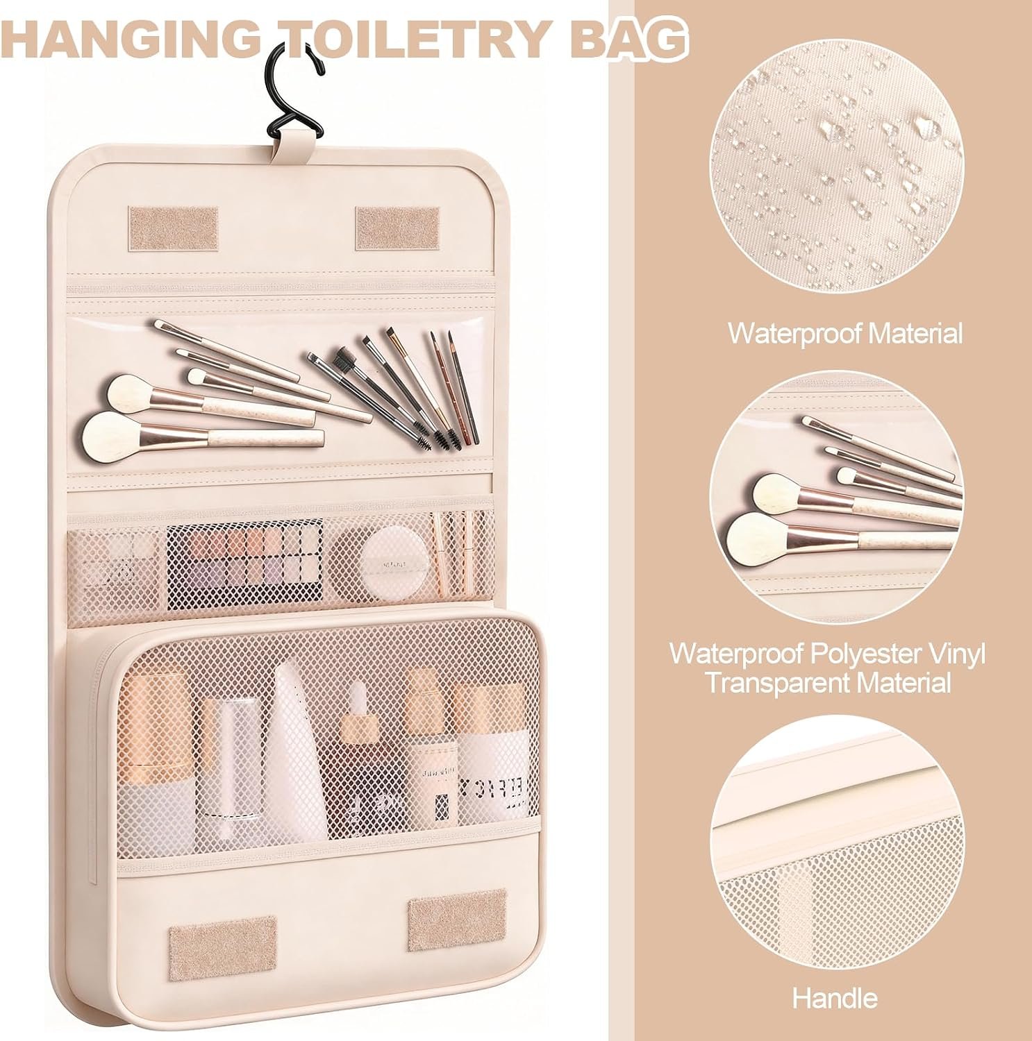 8 Set Packing Cubes for Travel, Suitcase Organizer Bags for Luggage (Cream) - Image 3