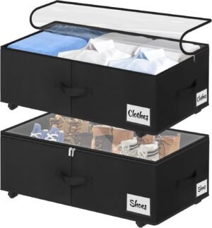 Under Bed Storage with Wheels, 2-Pa...