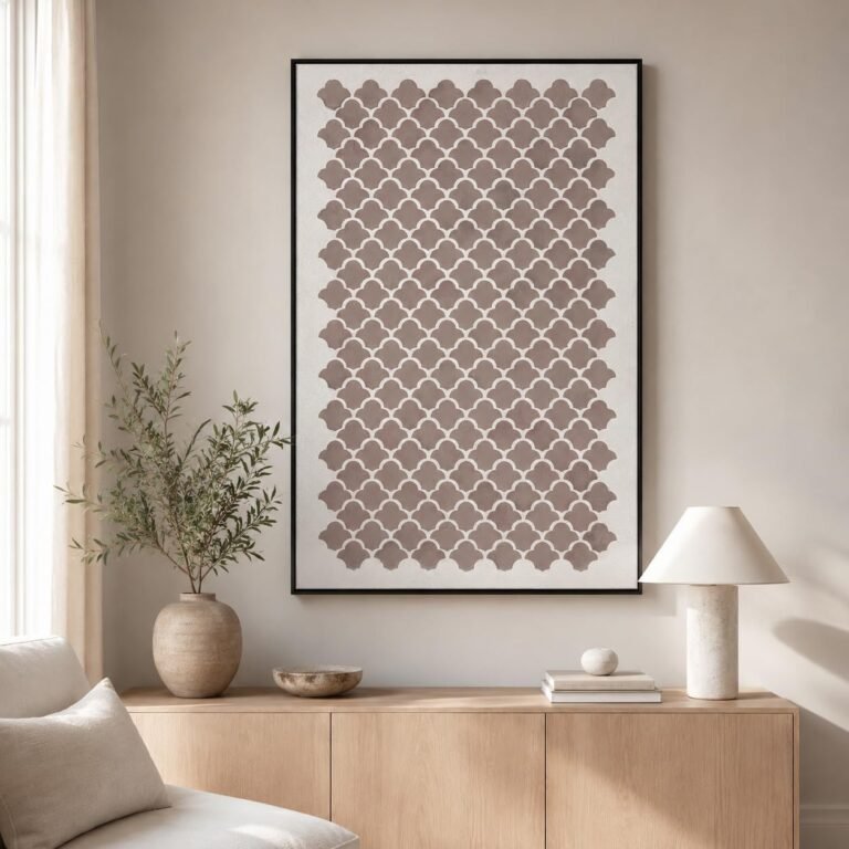 SAFERRYHOME Neutral Abstract Hand Painted Wall Art, 3D Textured, 24"x36"
