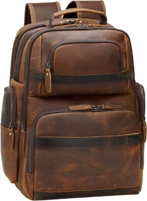 TIDING Men’s Leather Backpack...