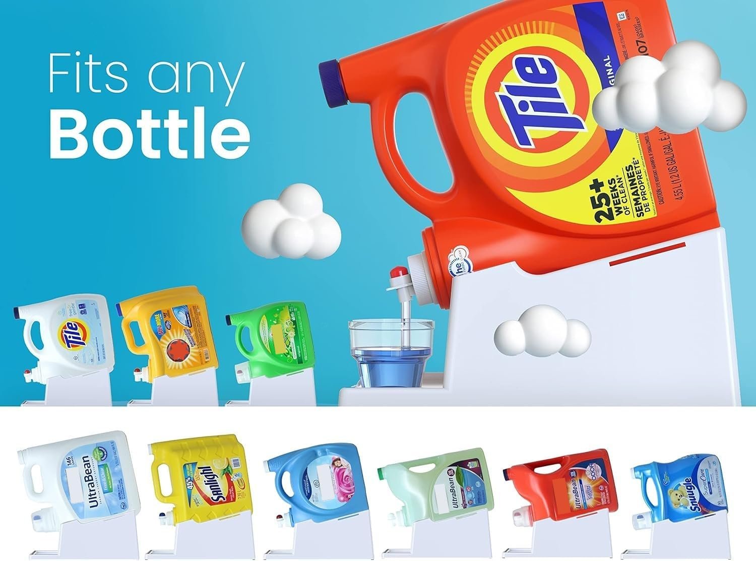 Liquid Laundry Detergent Holder Stand with Drip Tray - 1 Pack - White - Image 6