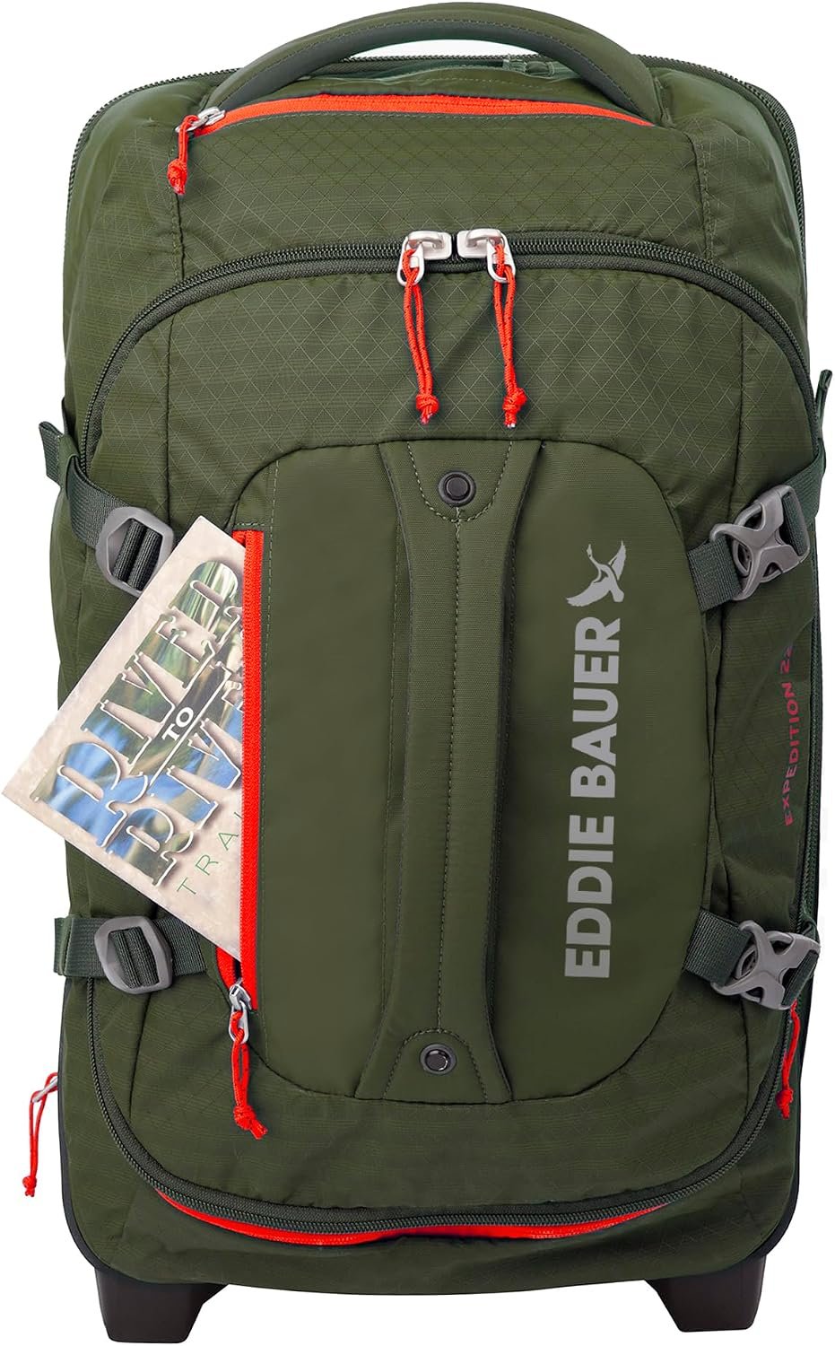 Eddie Bauer Expedition Rolling Duffel Bag with Wheels - Dark Thyme, 22" - Image 6