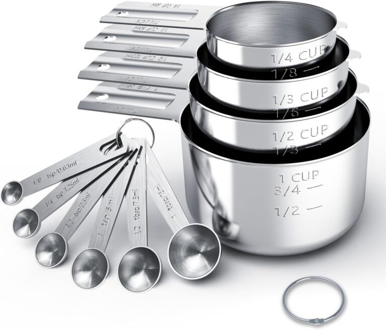 TILUCK Stainless Steel Measuring Cups & Spoons Set, Cups and Spoons