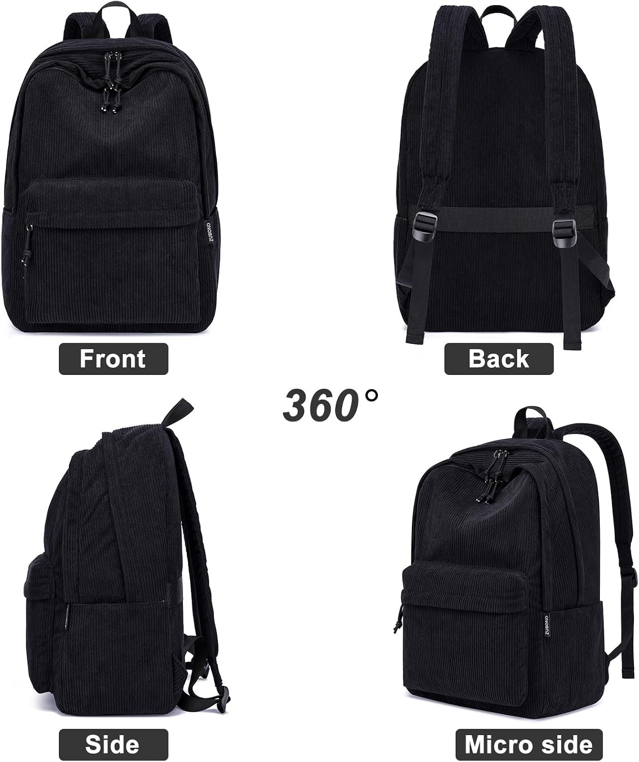 ZUBOND Backpack for School Boys and Girls, Lightweight School Bookbag for Teens, College Students Women & Men, Cute Large Laptop Backpack Fits 15.6 Inch Notebook - Image 6