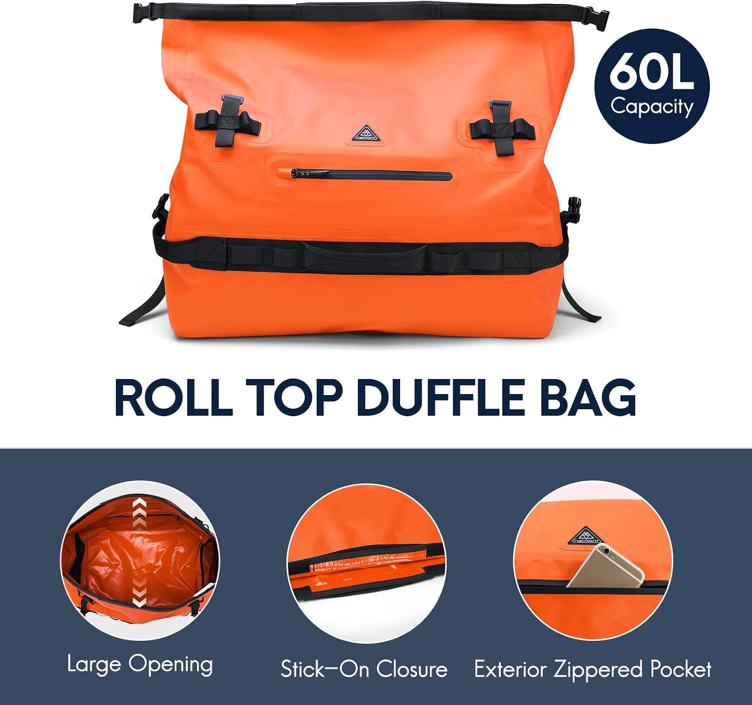 Haimont IPX7 Waterproof Roll-Top Dry Duffel Backpack Bag - Image 5