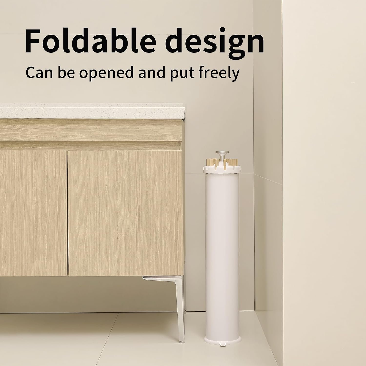 JOOM Four Legs Clothes Drying Rack, Garment Rack Portable and Foldable Space Saving Laundry Drying Rack - Drying Rack Floor Folding Balcony Bedroom Solid Invisible Household - Image 5