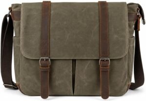 Vintage Genuine Leather Waxed Canva...