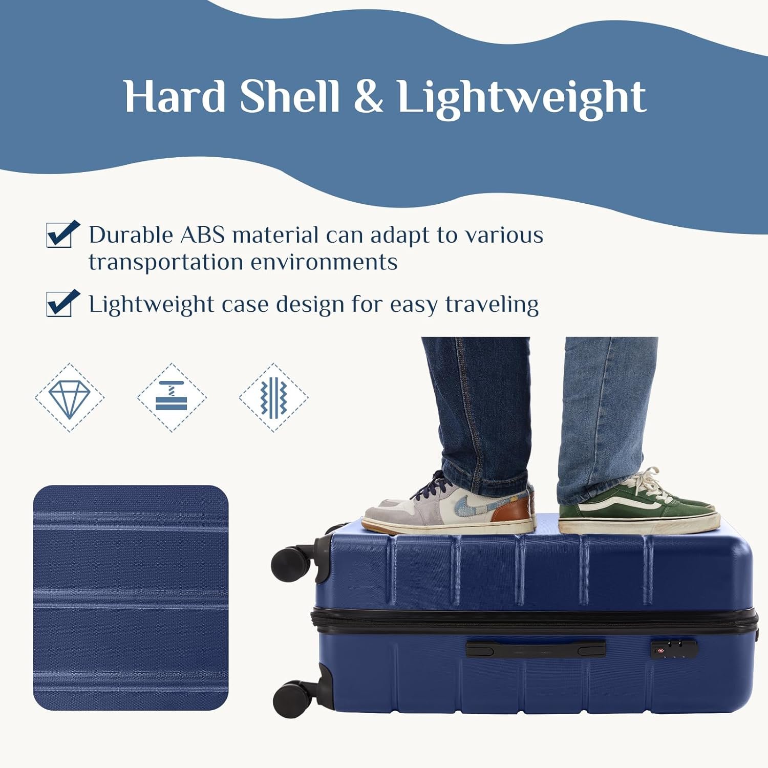NEWBULIG 20 Inch Carry On Luggage, Suitcase with Spinner Wheels - Image 2