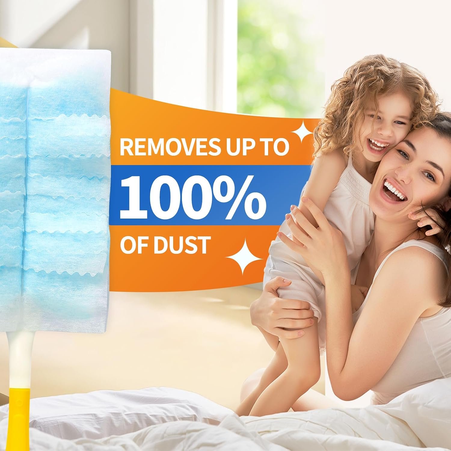 60 Count Electrostatic Duster Refills Compatible with Swiffer Duster, Multi-Surface Dusting Refills, Microfibre Dusters for Cleaning, Unscented - Image 6