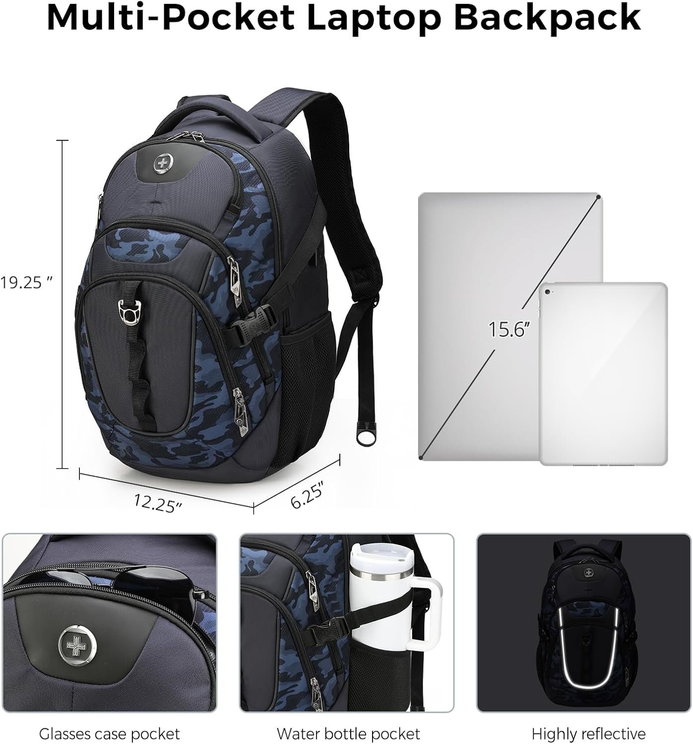 Swissdigital Design Laptop Backpack for Men with USB Charging Port SD803-92 - Image 4