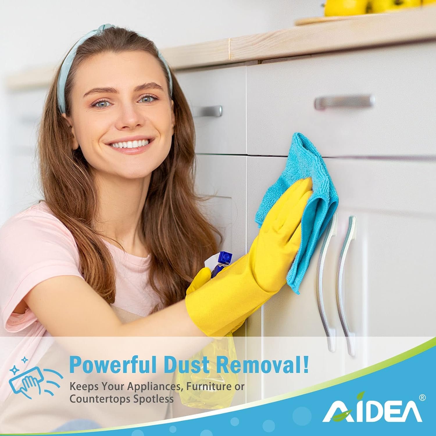 AIDEA Microfiber Cleaning Cloth-50PK, Microfiber Towels for Cars 12"x12" - Image 4