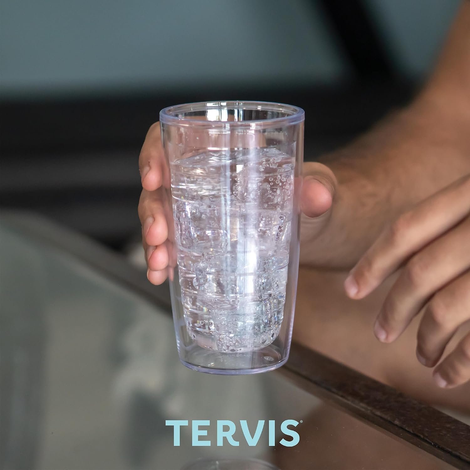 Tervis Clear & Colorful Tabletop Made in USA Double Walled Insulated Tumbler Travel Cup Keeps Drinks Cold & Hot, 16oz - 4pk, Clear - Image 5