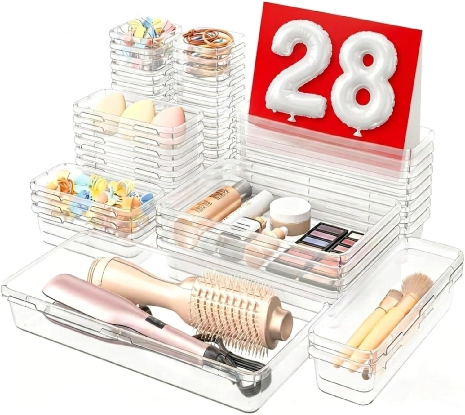 A-LuGei 【Military Grade Drawer Organizer for Vanity Bathroom Makeup Desk