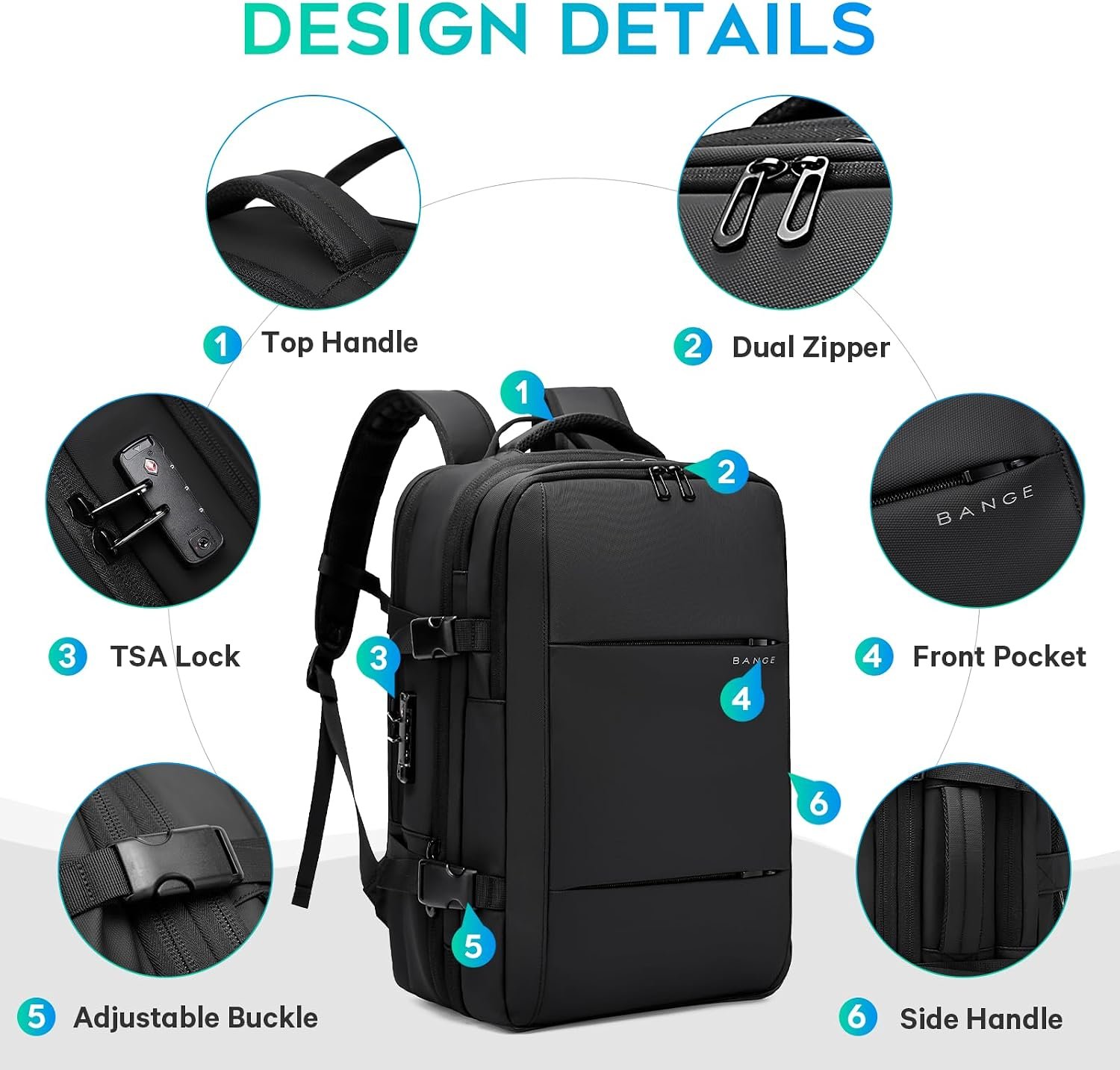 BANGE Air Vacuum Backpack with Pump,Seal Air Packing Vacuum System Compression with Anti Theft Lock, Expandable Large Capacity Backpack for Travel… - Image 7