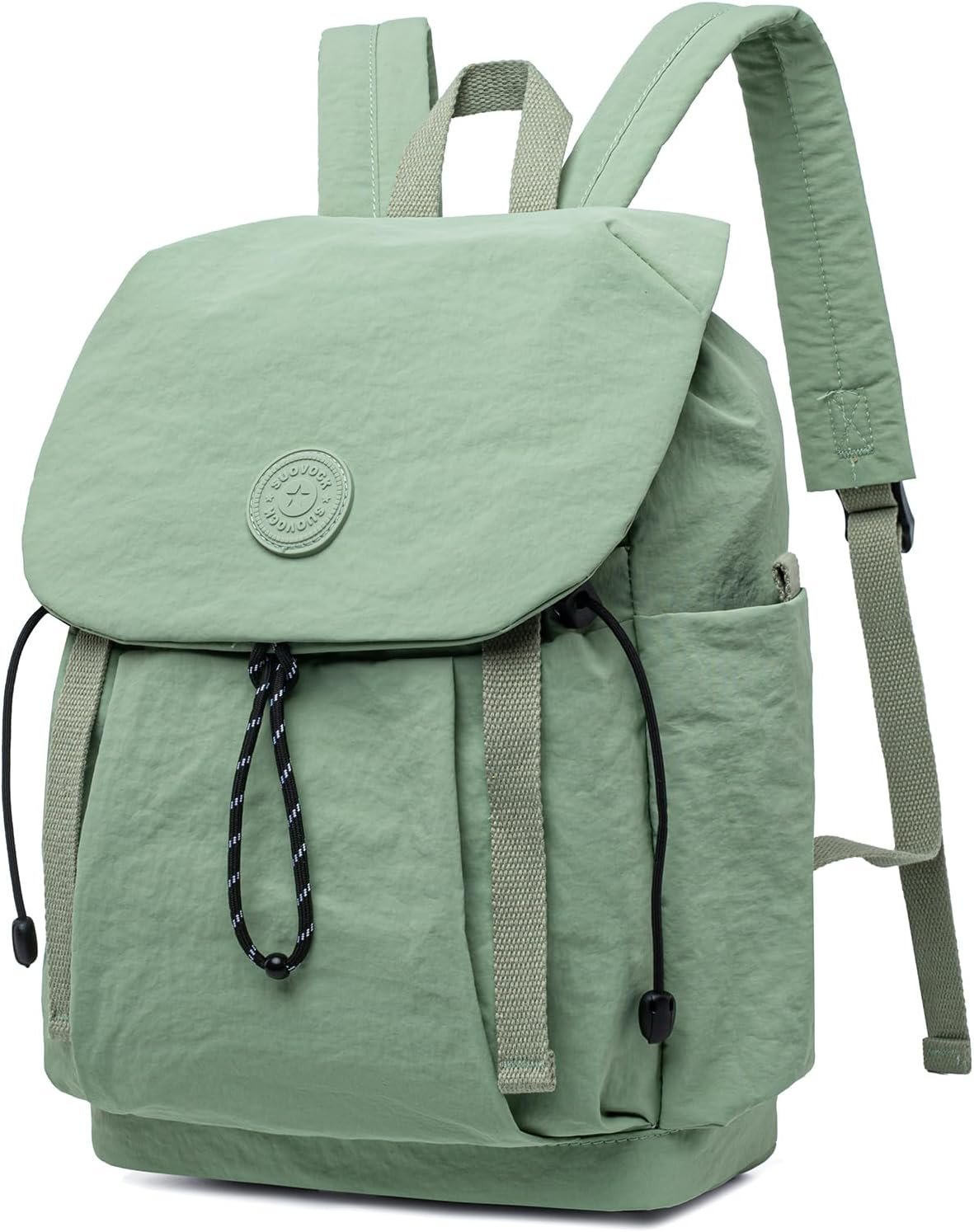 Women's Lightweight Backpack Purse, Water Resistant Nylon Casual Travel Backpack with Multiple Pockets, Fashion Daypack for Work, Shopping, Hiking, Travel & Daily Use (Sage Green, Small)