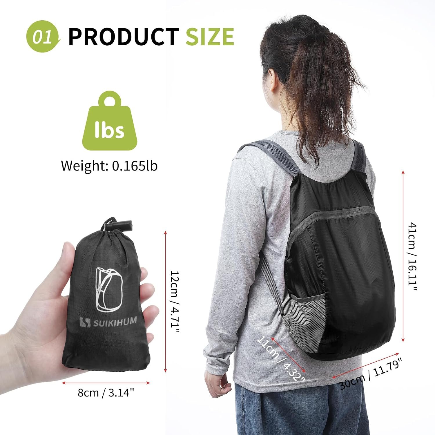 Ultra Lightweight Hiking-Daypack,Foldable Travel Packable Backpack - Image 3