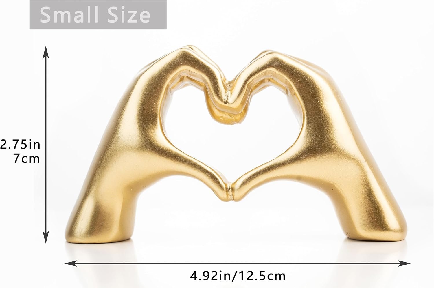Small Heart Hands Sculpture Decor for Living Room Bedroom Bookshelf Coffe Table and Office Display, Love Finger Statue Modern Aesthetic Home Decor, Unique Gift for Wedding Christmas Birthday (Gold) - Image 4