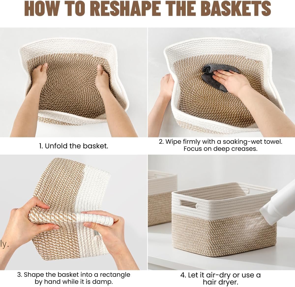 5 Pack Woven Storage Baskets, Decorative Storage Bins for Organizing - Image 6