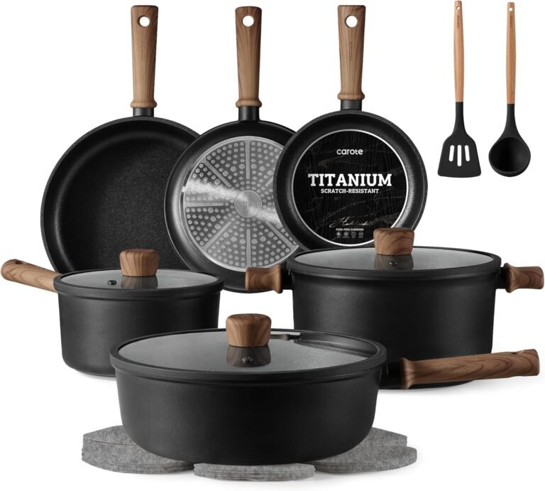 CAROTE 16pcs Pots and Pans Set, Nonstick Cookware Sets