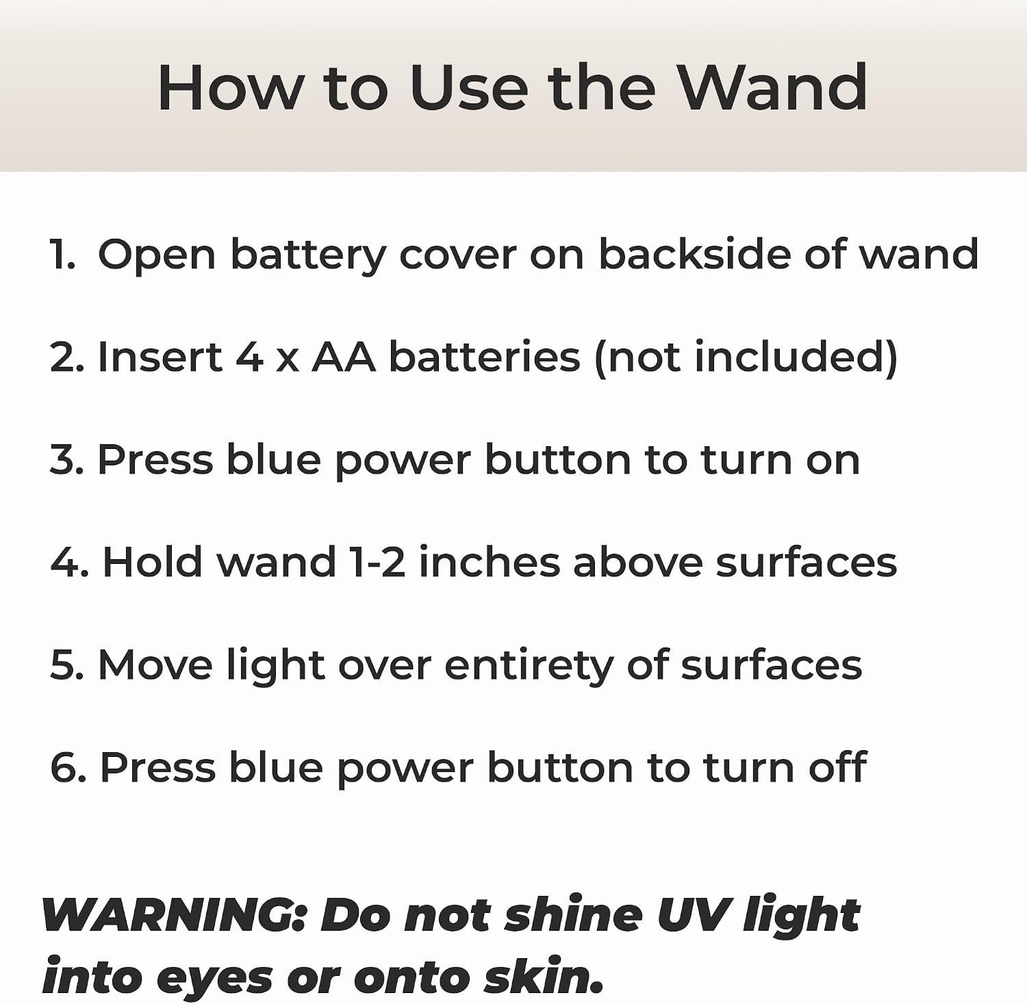 UV Sanitizer Wand - Portable UV Light Sanitizer for Room and Travel - 99.99% Ultraviolet Sanitizing Light, Handheld UV Sanitizing Lamp - Image 7