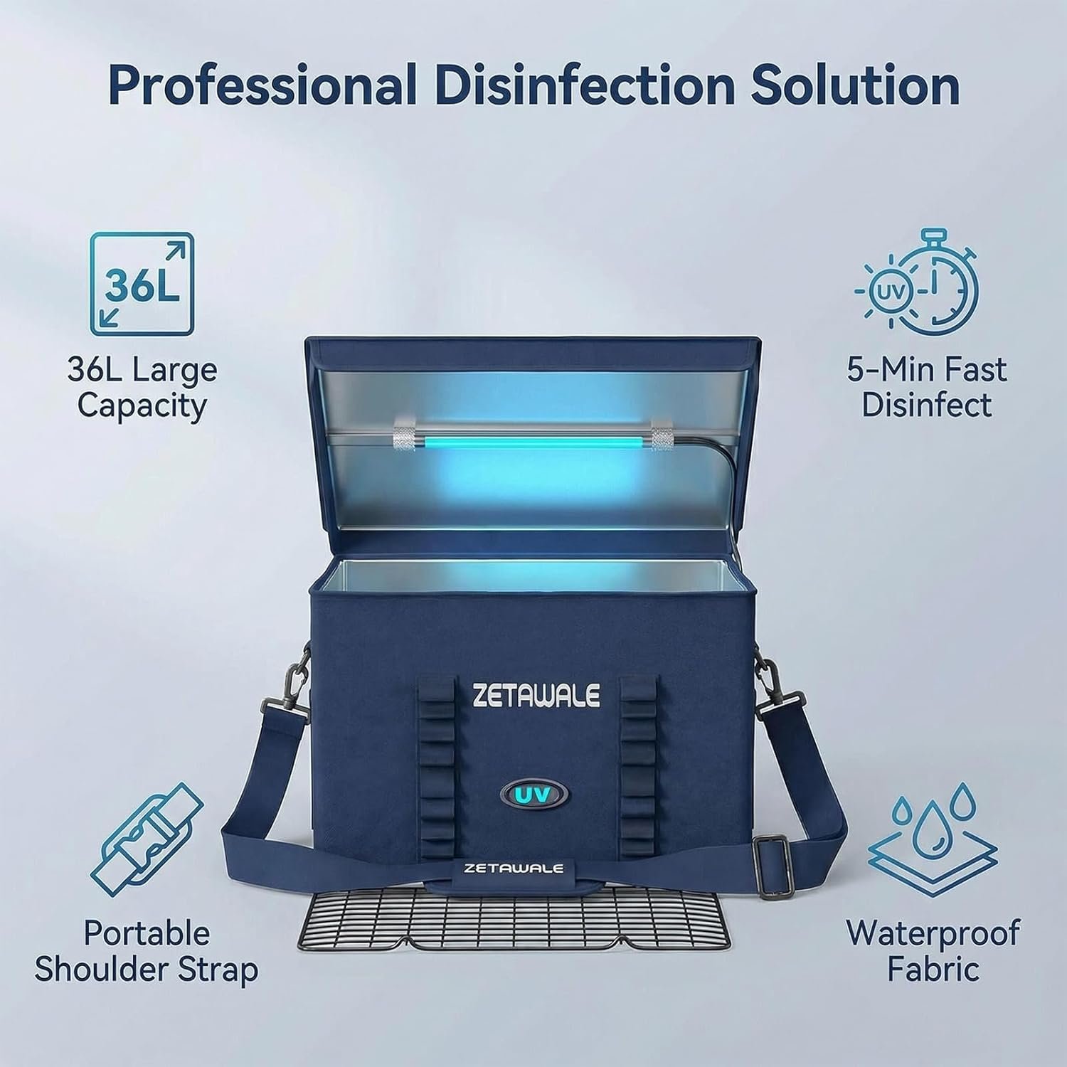 UV Light Sanitizer Box Foldable Large Cleaner and Sanitizing Machine with Timer UVC Light Sanitization Bag Household for Cell Phone,Earphones,Plush Toys,Towels,Keys,Brushes and Combs(36L) - Image 4