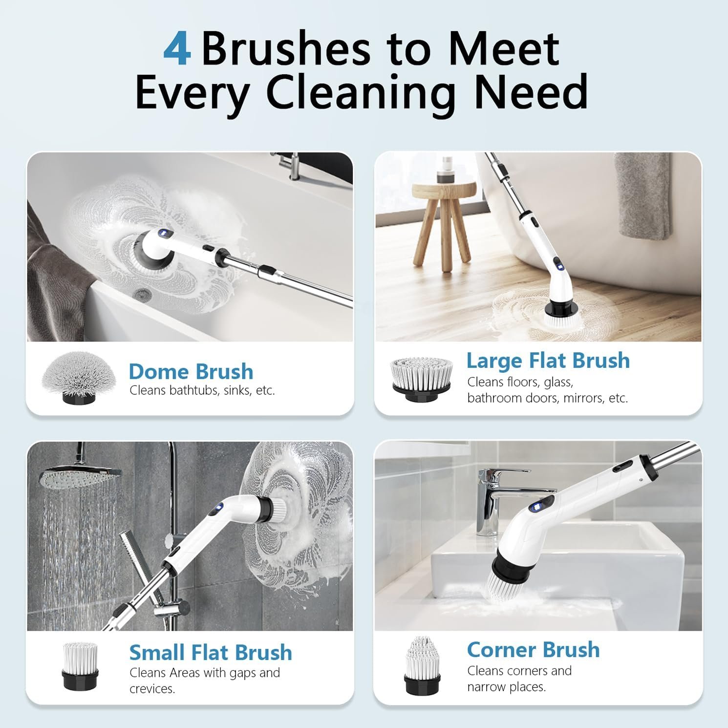 TUYU Electric Spin Scrubber, Cordless Cleaning Brush for Bathroom,Home - Image 3