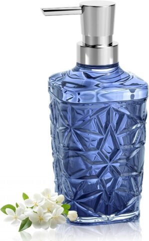 12 Oz Navy Blue Soap Dispenser with...