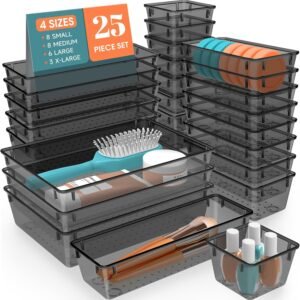 25 PCS Plastic Drawer Organizer, Ve...