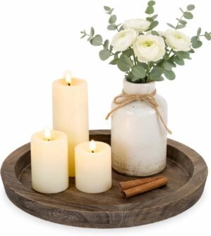 Hanobe Round Wooden Candle Holder T...