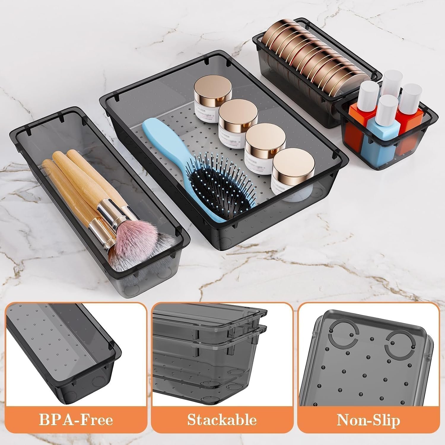 25 PCS Plastic Drawer Organizer, Versatile Organizer Trays & storage Bins - Image 3