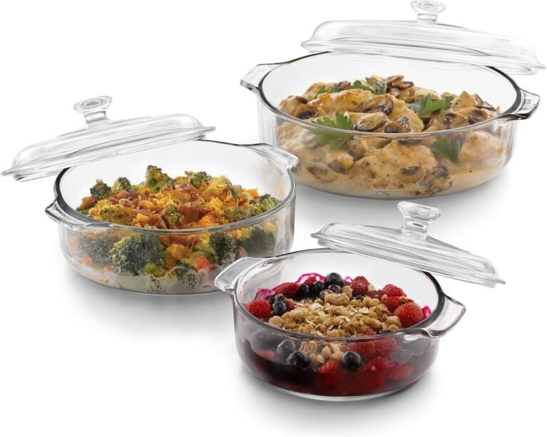Libbey Baker's Basics Glass Casserole Dish Set with Covers, 3-Piece