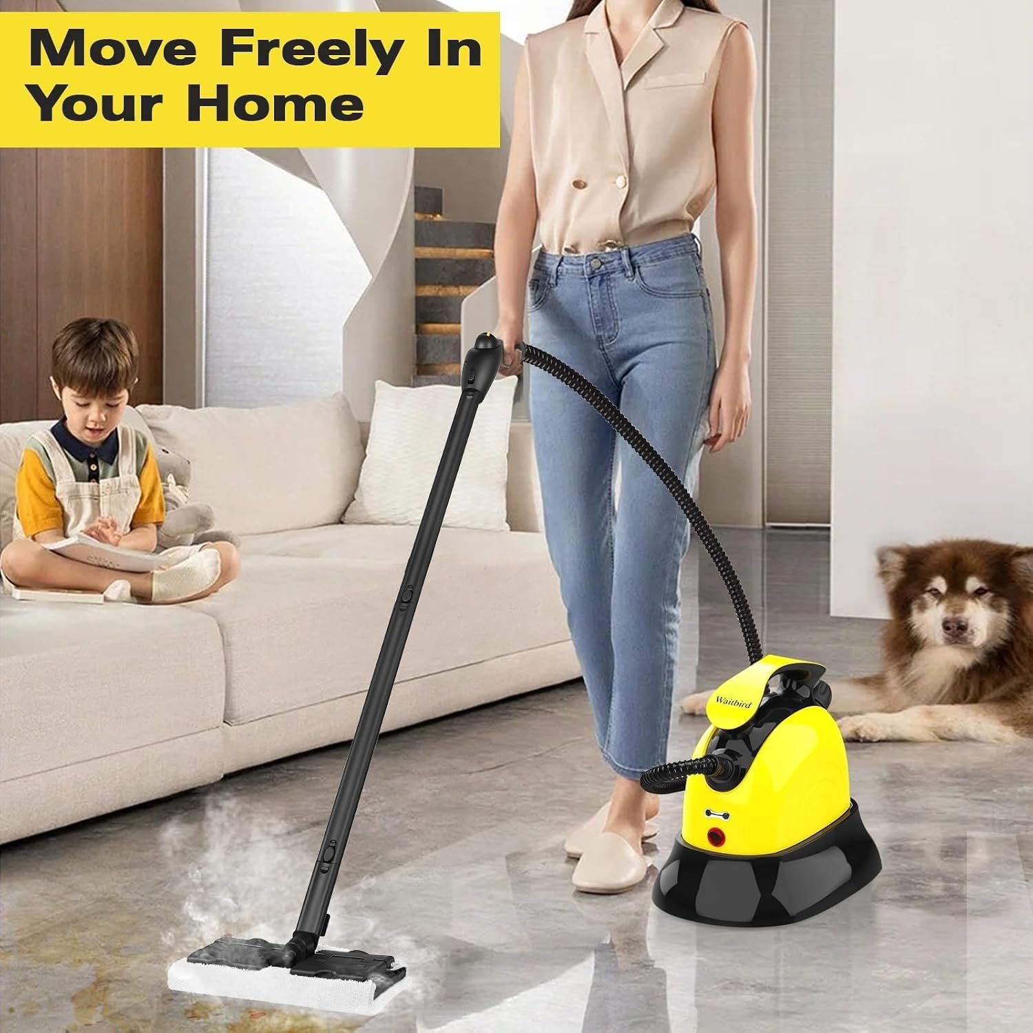 Waitbird steam cleaner base, detachable, easy to assemble, with wheels for easy movement, suitable for home steam cleaners. - Image 6
