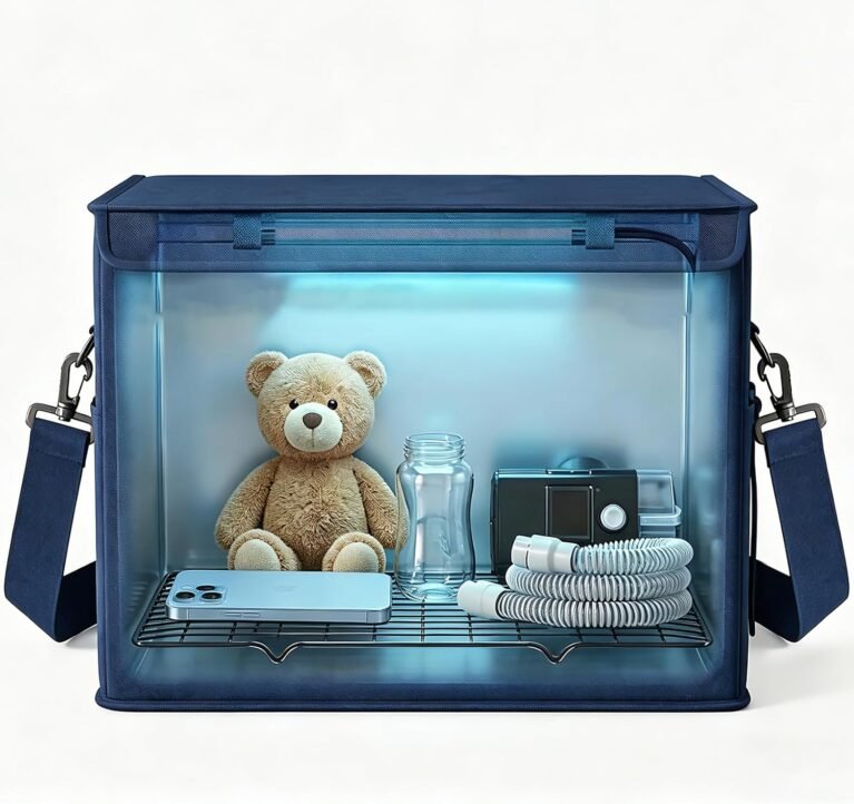 UV Light Sanitizer Box Foldable Large Cleaner and Sanitizing Machine with Timer UVC Light Sanitization Bag Household for Cell Phone,Earphones,Plush Toys,Towels,Keys,Brushes and Combs（36L）