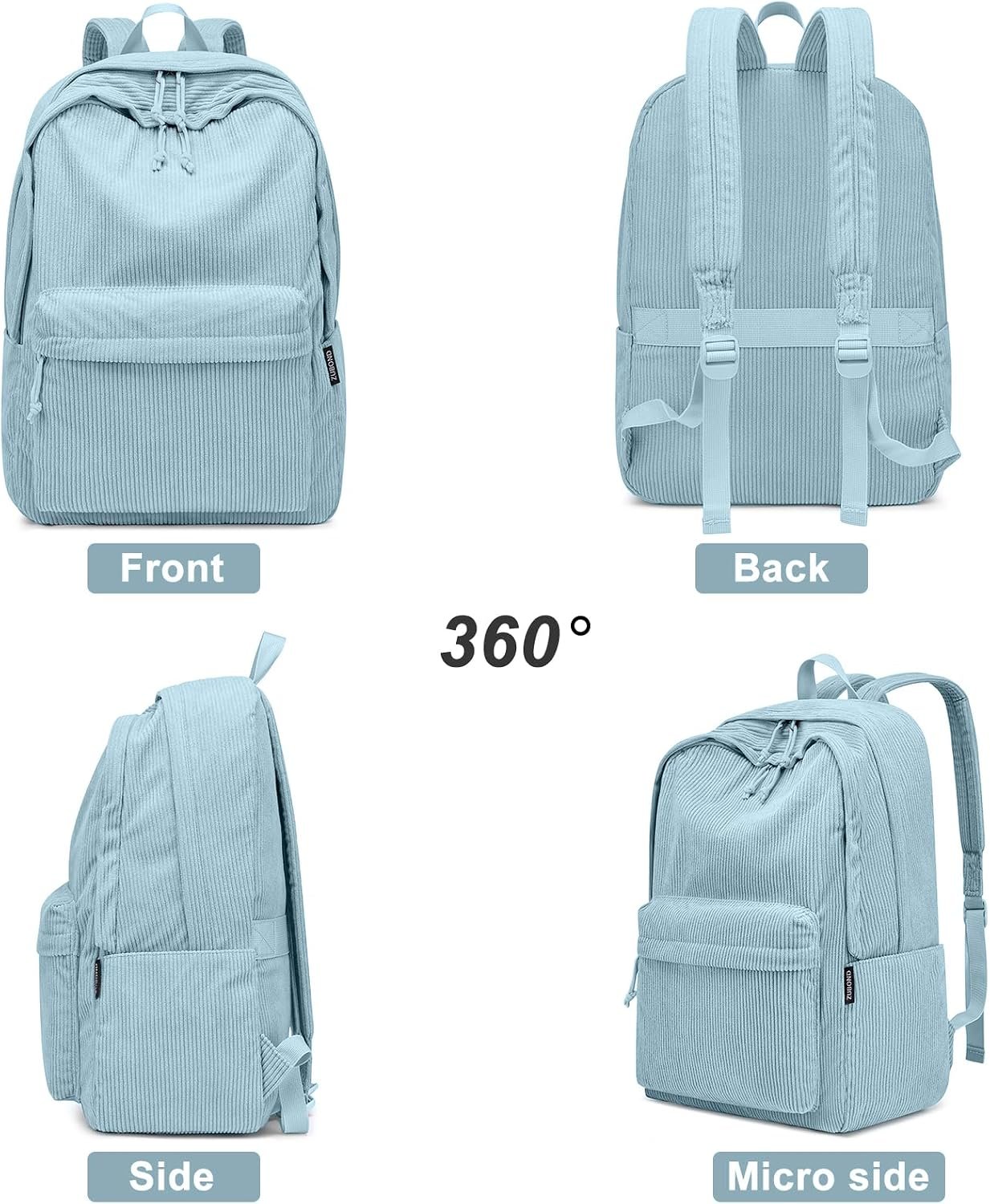 ZUBOND Backpack for School Girls and Boys, Lightweight School Bookbag for Teens College Students Women & Men, Cute Large Laptop Backpack Fits 15.6 Inch Notebook - Image 7
