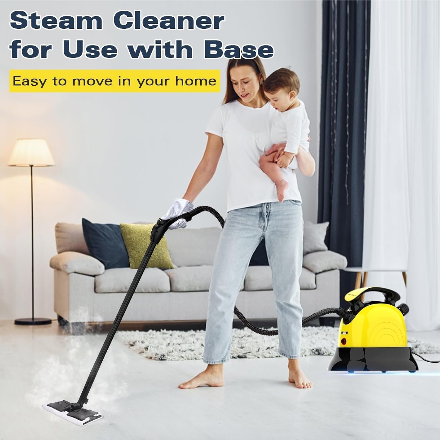 Waitbird steam cleaner base, detachable, easy to assemble, with wheels for easy movement, suitable for home steam cleaners. - Image 5
