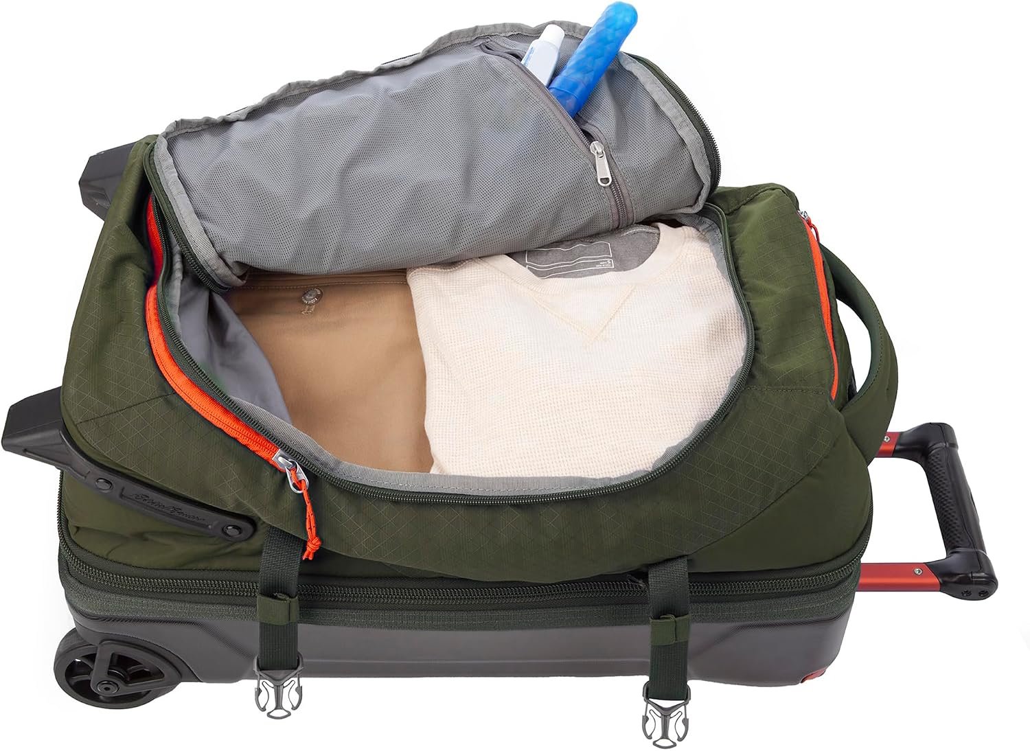 Eddie Bauer Expedition Rolling Duffel Bag with Wheels - Dark Thyme, 22" - Image 7