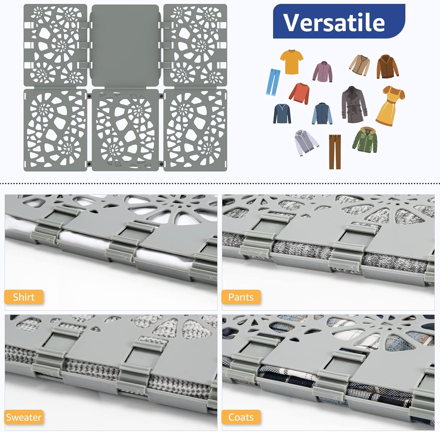 BoxLegend Shirt Folder Board V2 Durable Plastic Clothes Folding Board Grey - Image 2