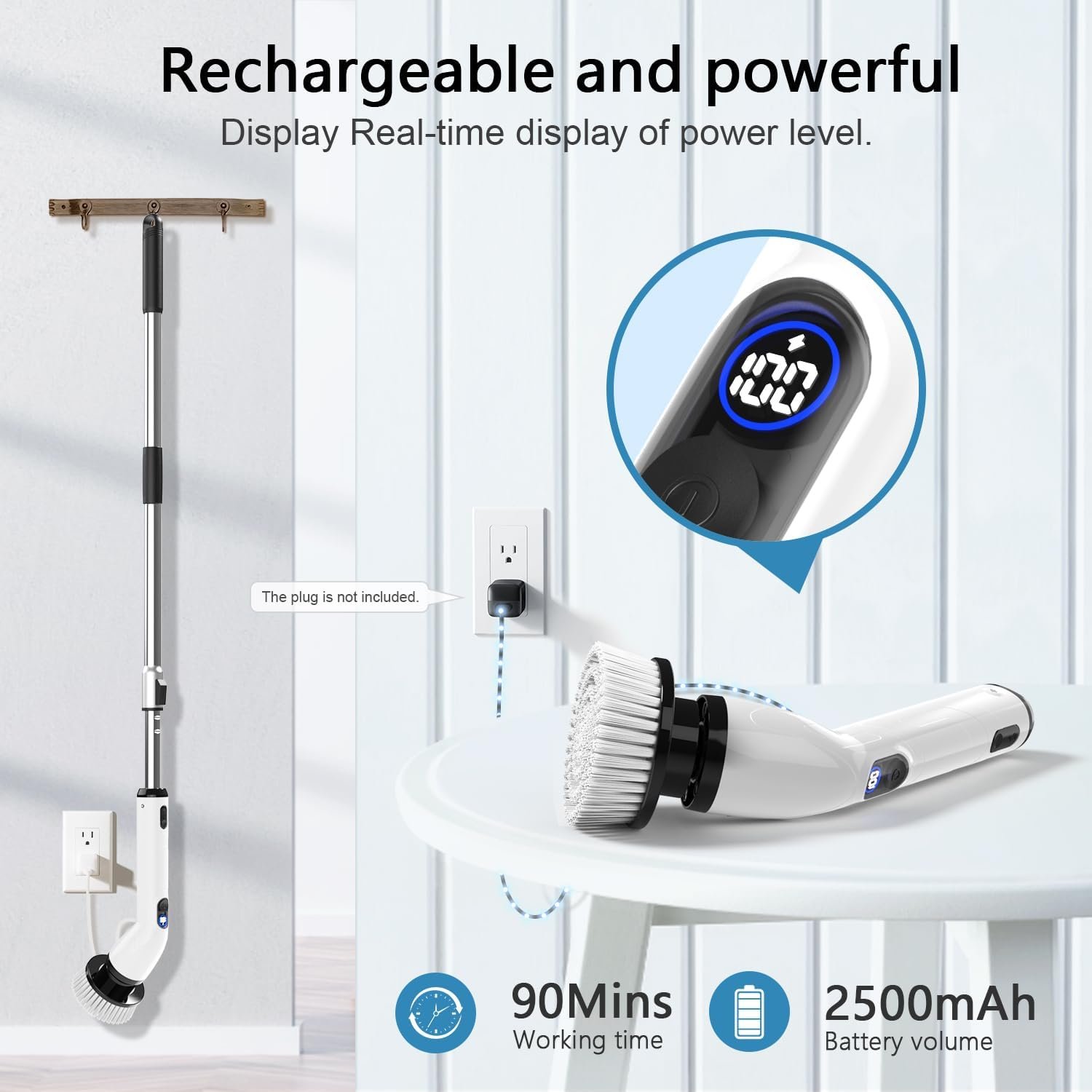 TUYU Electric Spin Scrubber, Cordless Cleaning Brush for Bathroom,Home - Image 5