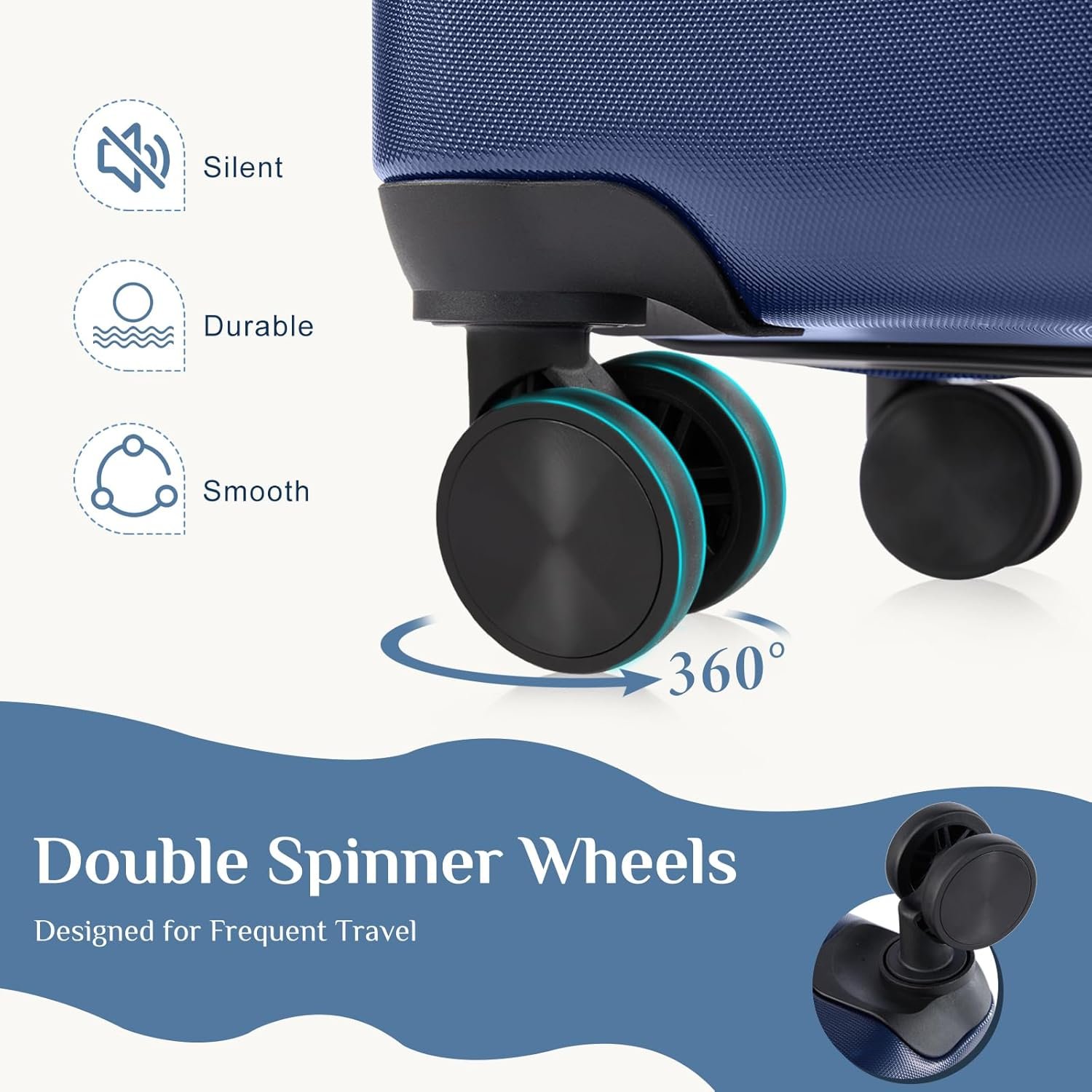 NEWBULIG 20 Inch Carry On Luggage, Suitcase with Spinner Wheels - Image 4