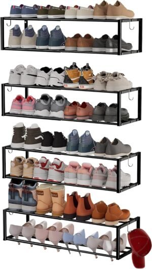 4 Pack Expandable Wall Mounted Shoe...