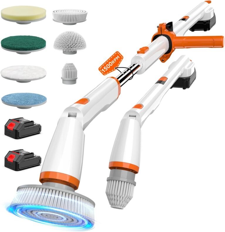 TUYU Electric Spin Scrubber,1500RPM Powerful Cleaning Brush for Home