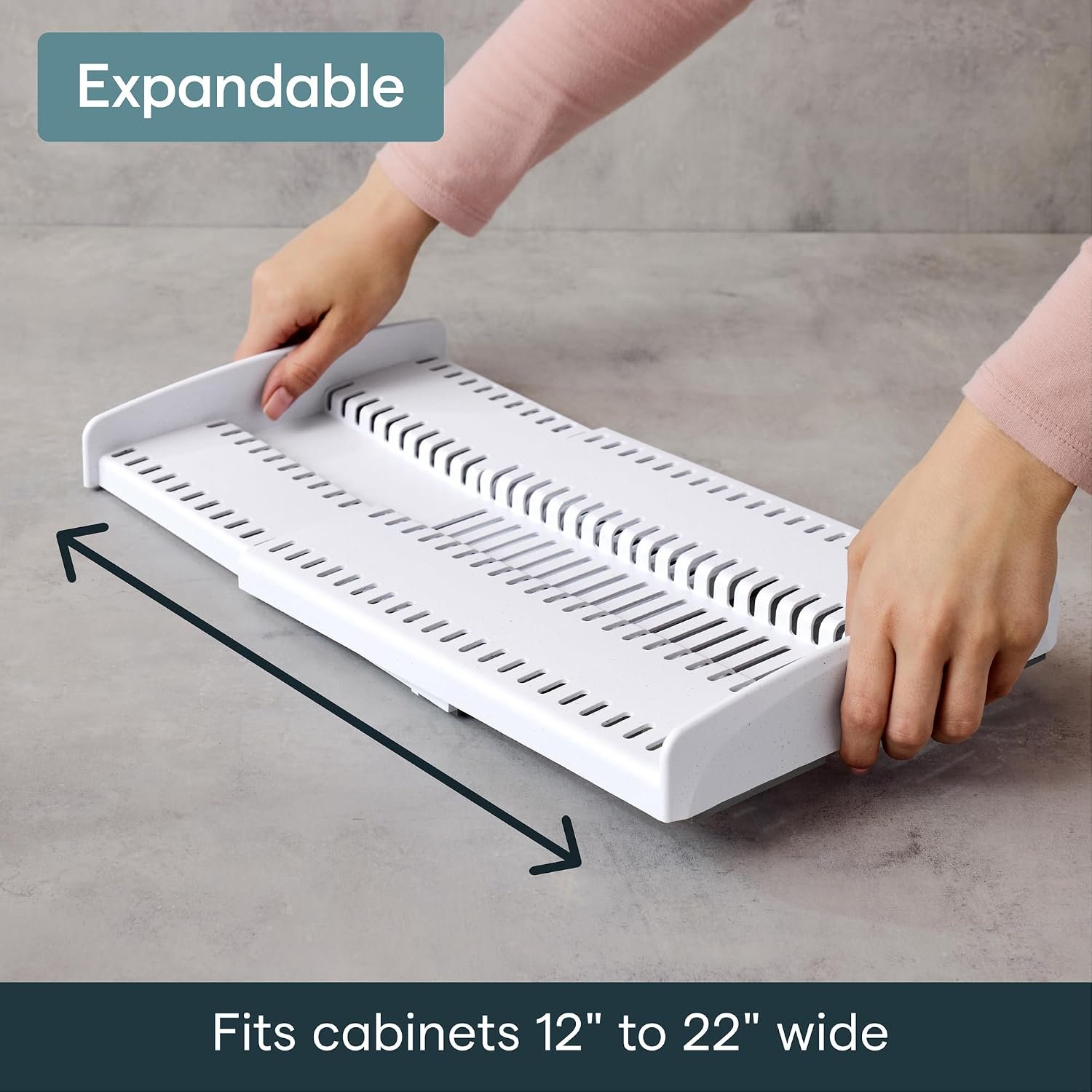 YouCopia StoreMore Expandable Cookware Rack with Tall Steel Wires, 12.5"-21.5" Wide Adjustable Pan Organizer for Kitchen Cabinet Storage, Premium Edition - Image 4