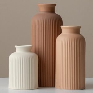 Large Modern Ceramic Vase Set, Coff...